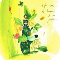 Carte Anne-Sophie Rutsaert - 3 fois rien... Le bonheur est au jardin ... - 14x14 cm